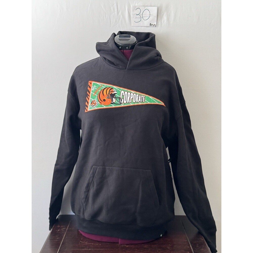 47 Brand Cincinnati Bengals Pennant Hood Hoodie NWT Large Black NFL